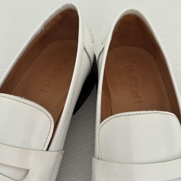 M. Gemi Lucido Loafer White Patent Leather Size 38.5 8.5 - Picture 7 of 8